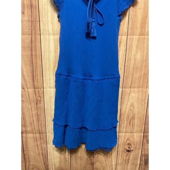 KOBI HALPERIN L Darcie Mini Dress cobalt Blue Silk blend Flowy Boho Chic - Picture 4 of 10
